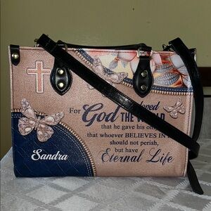 Inspirational Women's Bag - Black and Pink